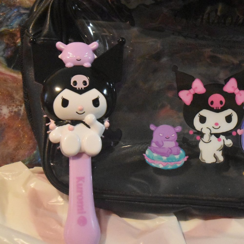 Kuromi Makeup Bag and Kuromi Hair Brush